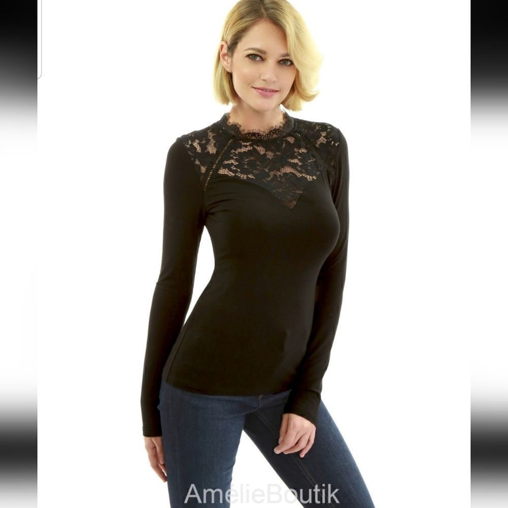 NWT AMELIE BOUTIK TOP BLACK Small - Picture 9 of 16